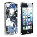 Wholesale iPhone 5 5S  Fusion Diamond Chrome Case (Blue MIX)